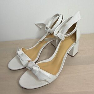 Alexandre Birman White Block Heel Sandals